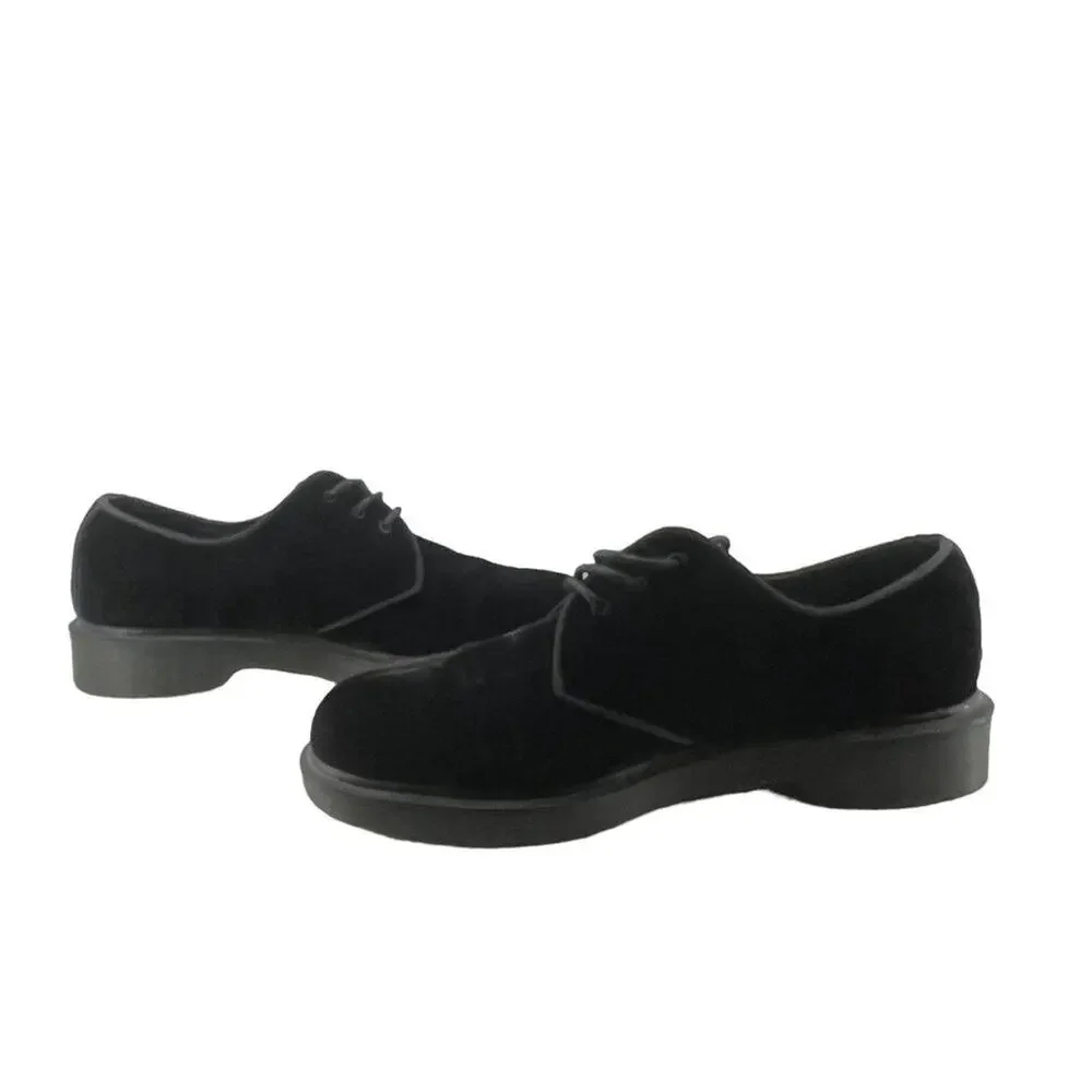 Dr Marten Hugh Black Velvet Lace Up Oxford Mens Size 6 EU 38
